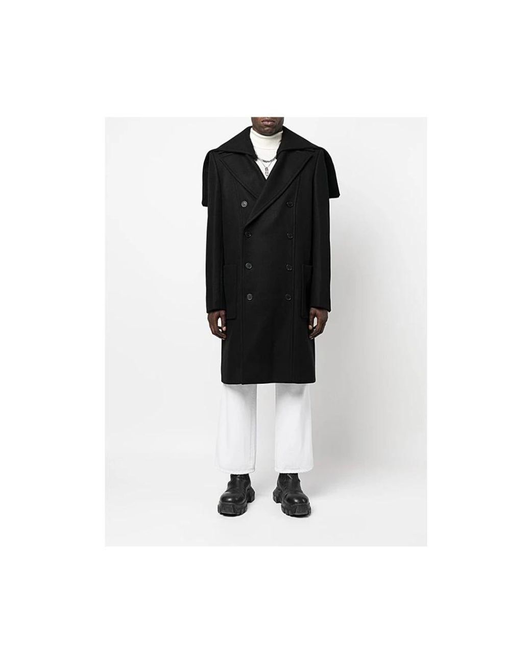 Balmain Black Double-Breasted Coats for men