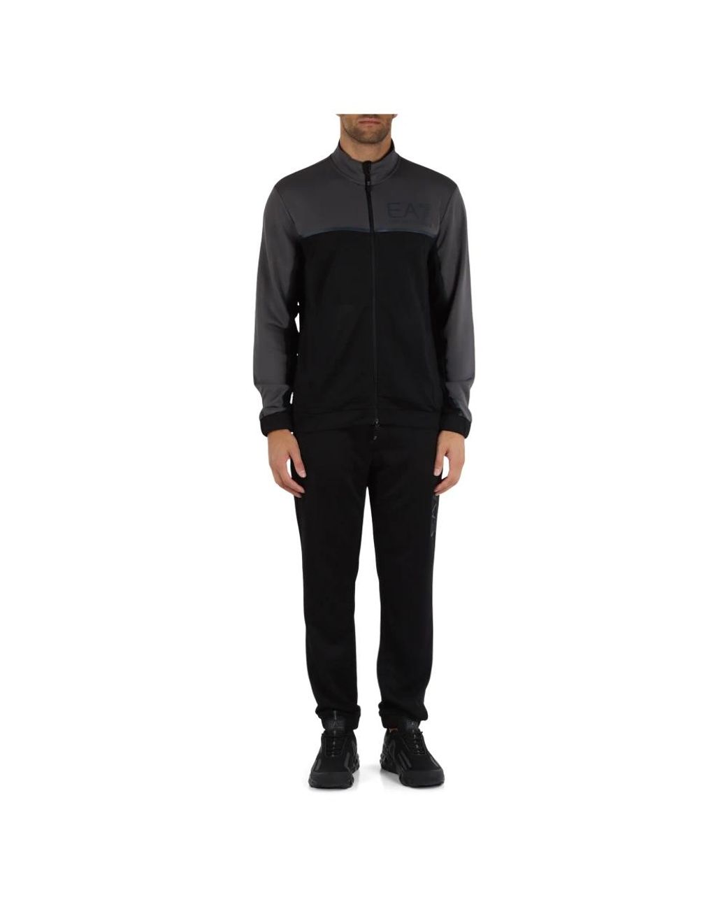 EA7 Fitness ,Zwart ,Polyester Sportieve Trainingsset Met Sweatshirt Met Rits En Broek in het Black voor heren