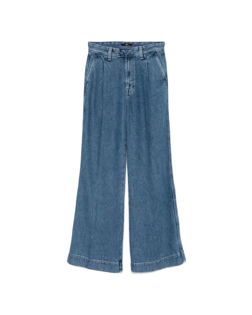 7 For All Mankind Blue Wide Jeans