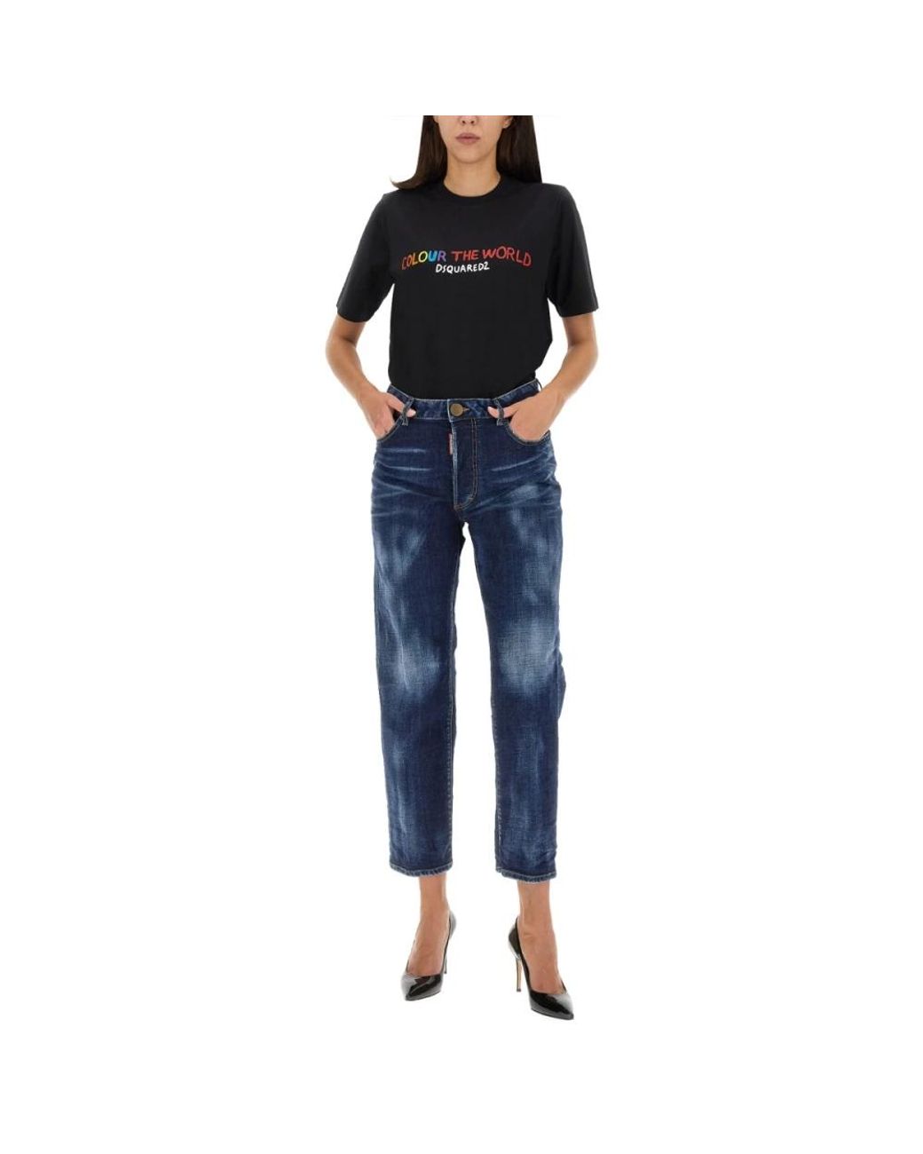 DSquared² Blue Cropped Jeans