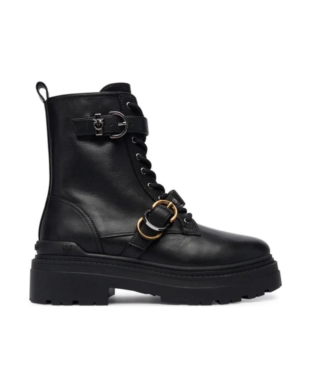 Pinko Black Lace-Up Boots