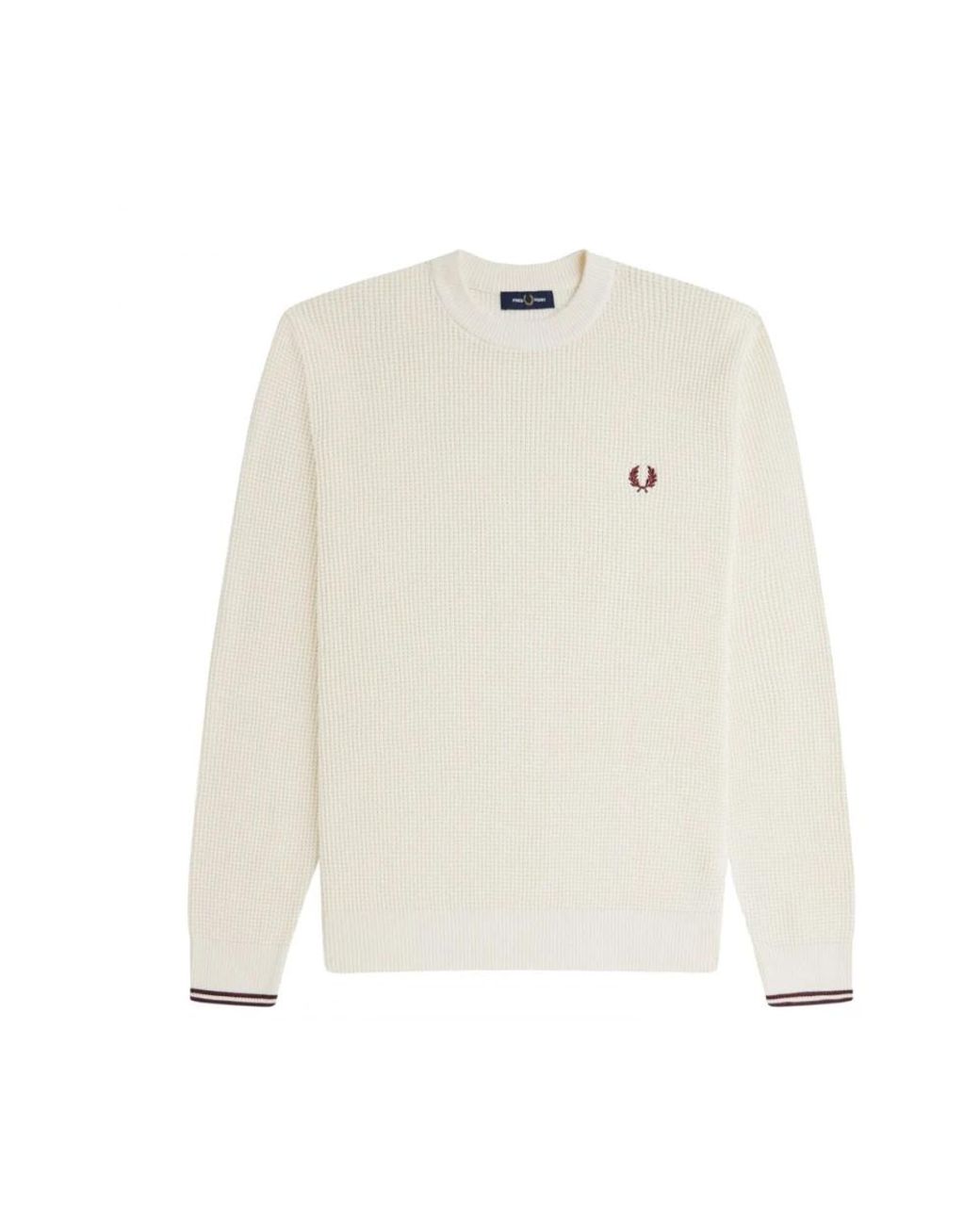 Fred Perry White Round-Neck Knitwear for men