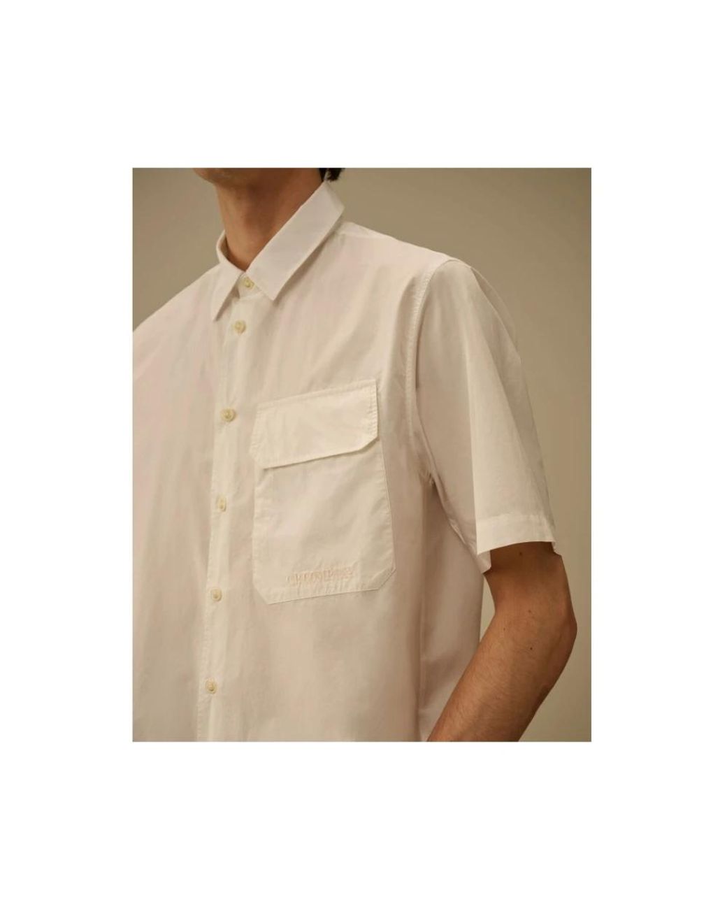 C P Company Natural Short Sleeve Shirts for men