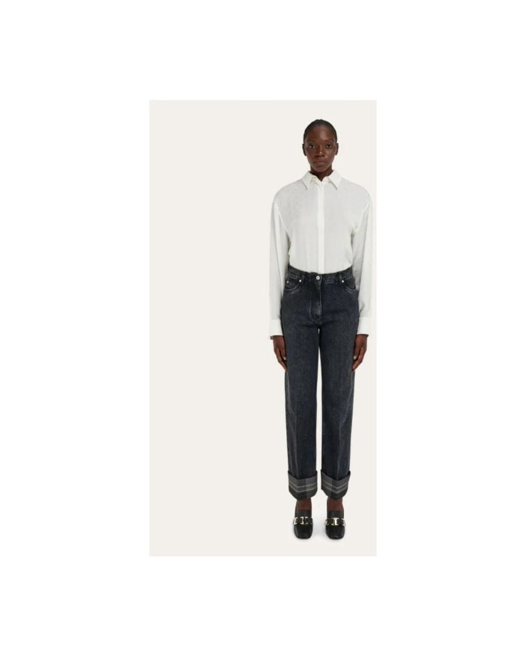 Ferragamo Blue Straight Fit Jeans