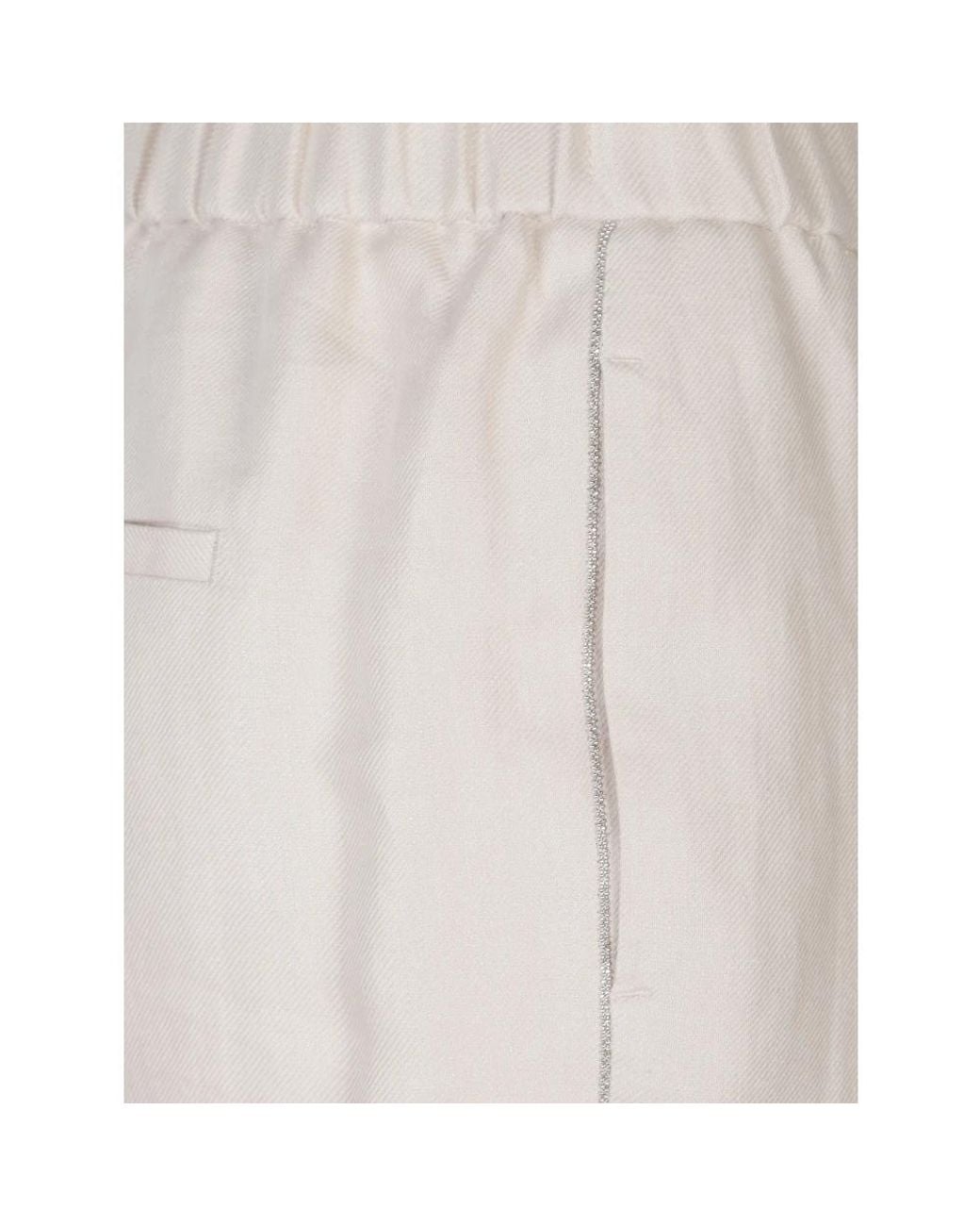 Peserico White Straight Trousers