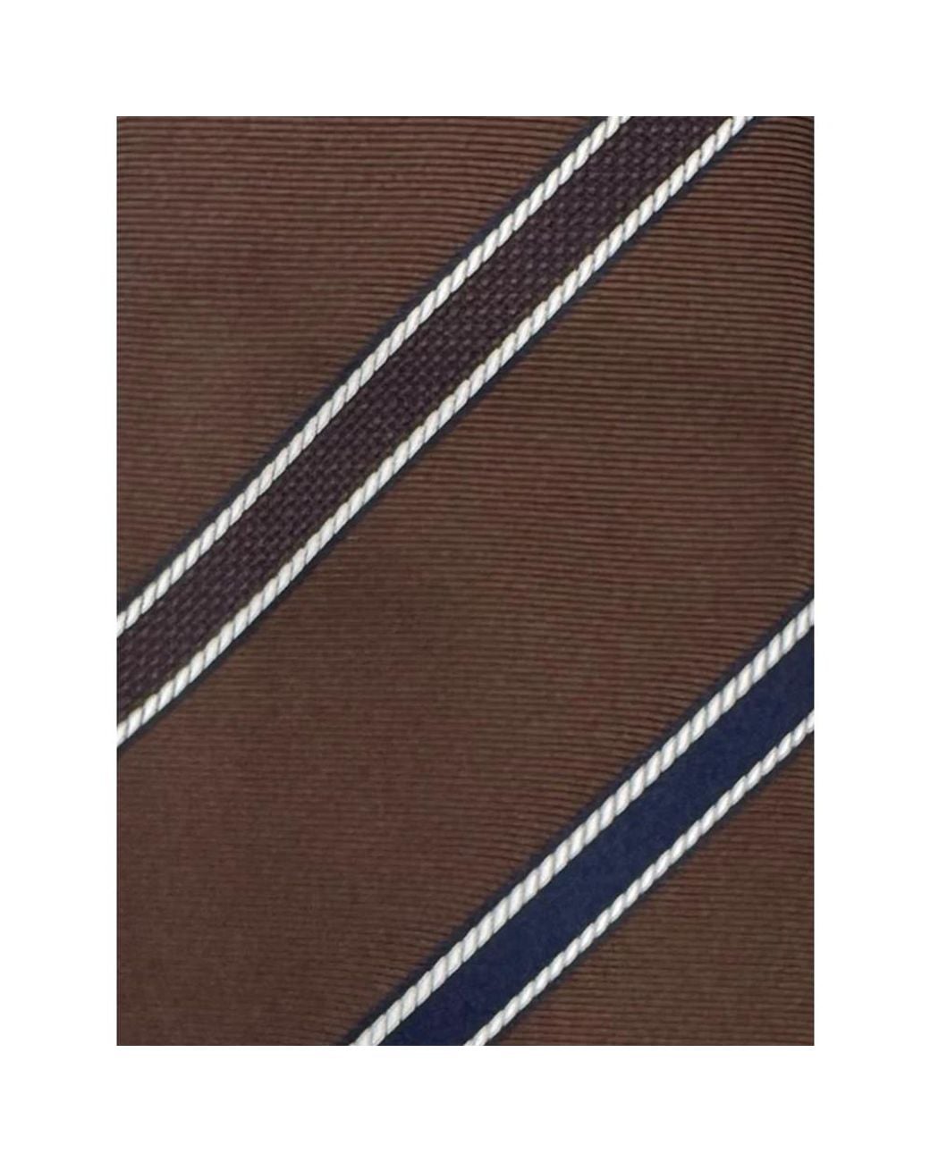 Kiton Sieben-Falten-Seidenkrawatte in Brown für Herren