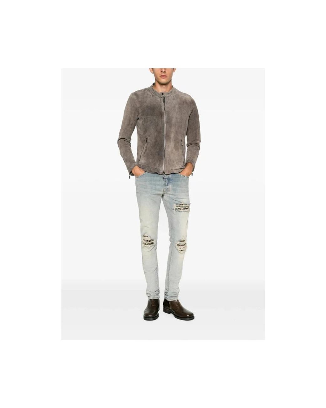 Giorgio Brato Brown Leather Jackets for men
