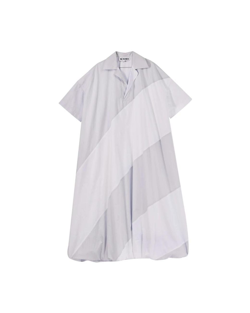 Sunnei Kleedjes ,Grijs ,Katoen Puffy Polo Jurk in het White