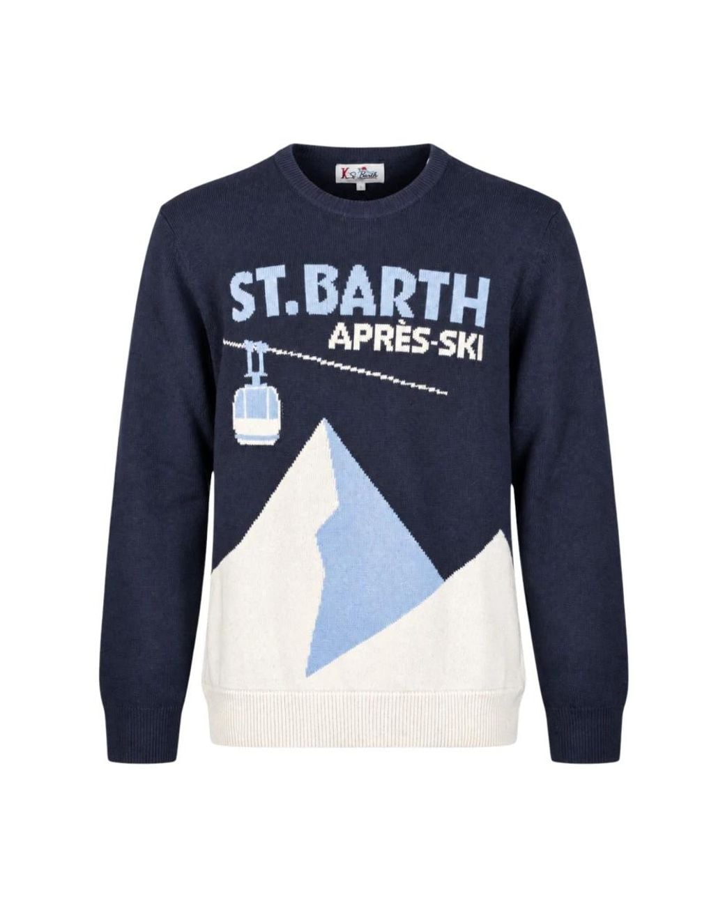 Mc2 Saint Barth Blue Round-Neck Knitwear for men