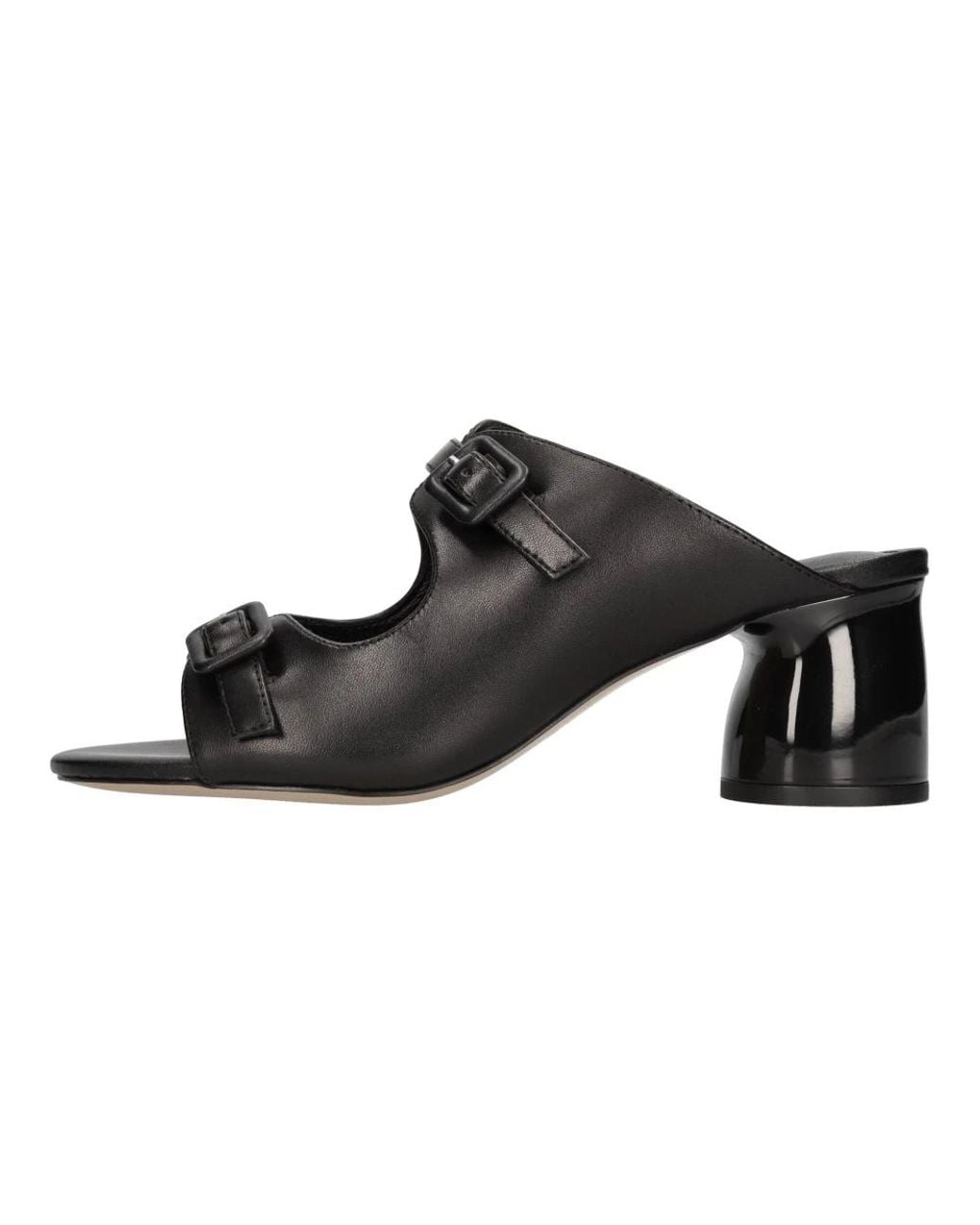 Emanuélle Vee Black Heeled Mules