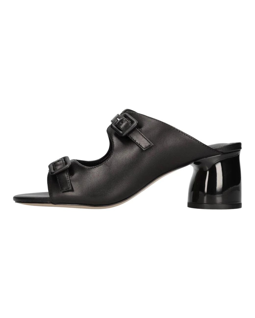 Emanuélle Vee Schoenen ,Zwart ,Leer Heeled Mules in het Black