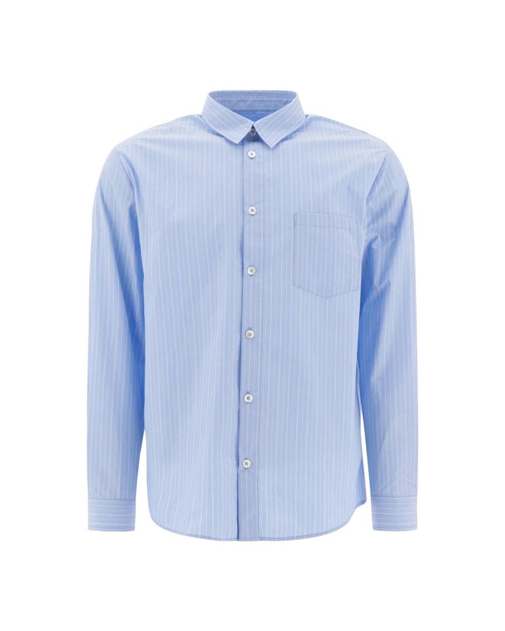 A.P.C. Overhemden ,Blauw ,Katoen Blauw Gestreept Overhemd Klassieke Stijl in het Blue voor heren