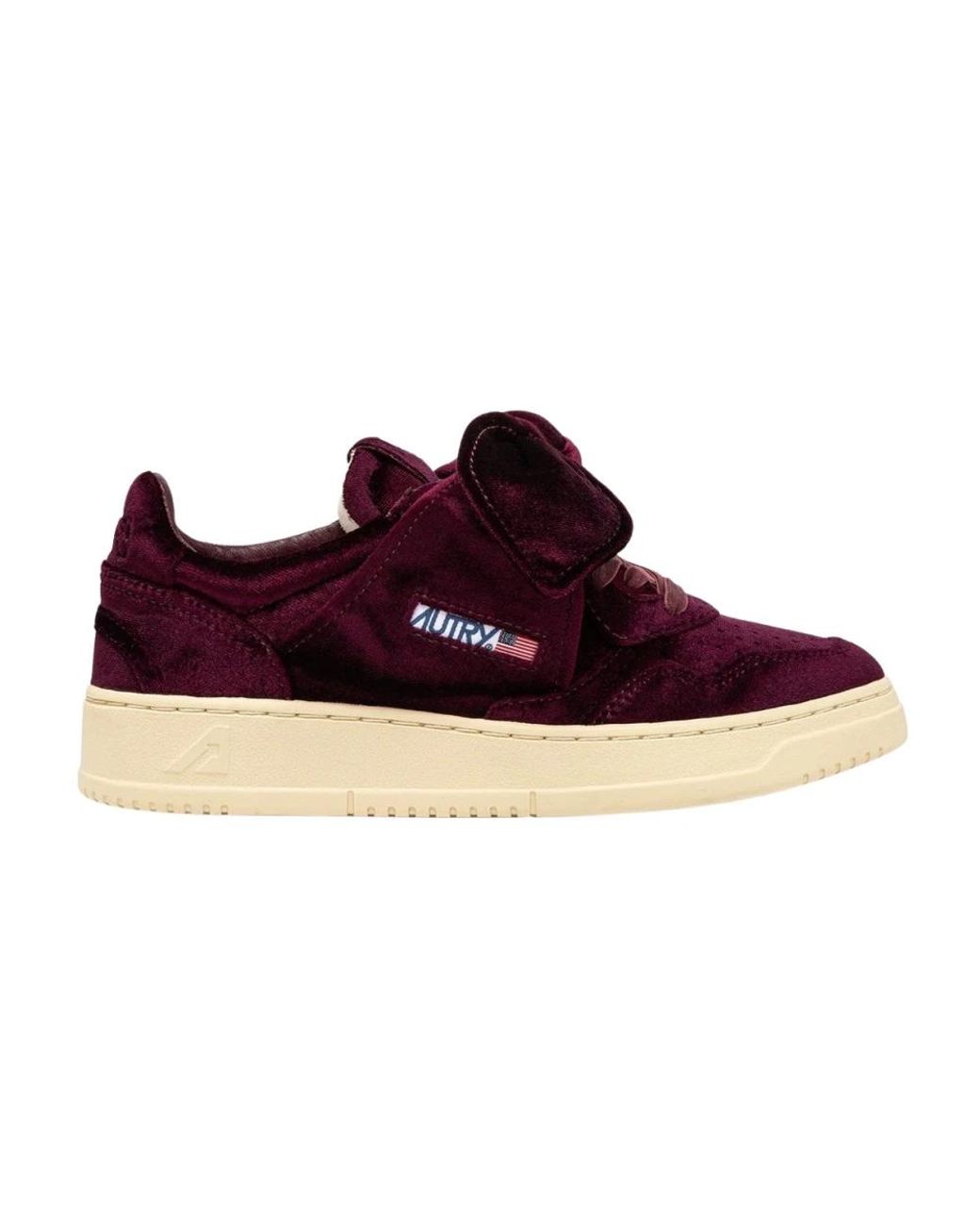 Autry Red Medalist Low Velvet Bow Sneakers