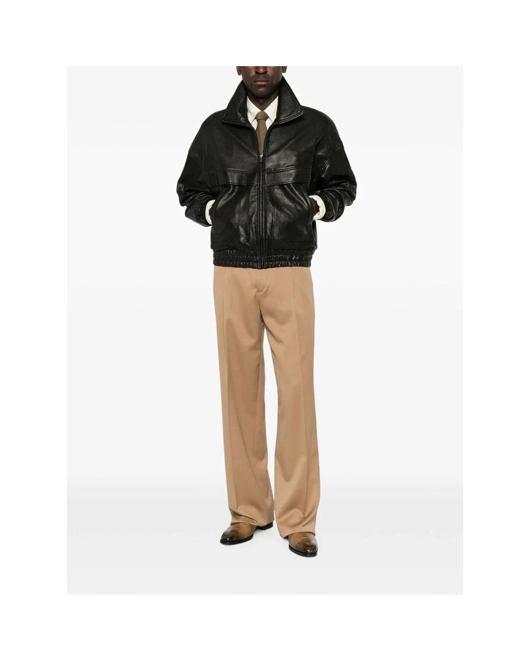 Saint Laurent Black Leather Jackets for men