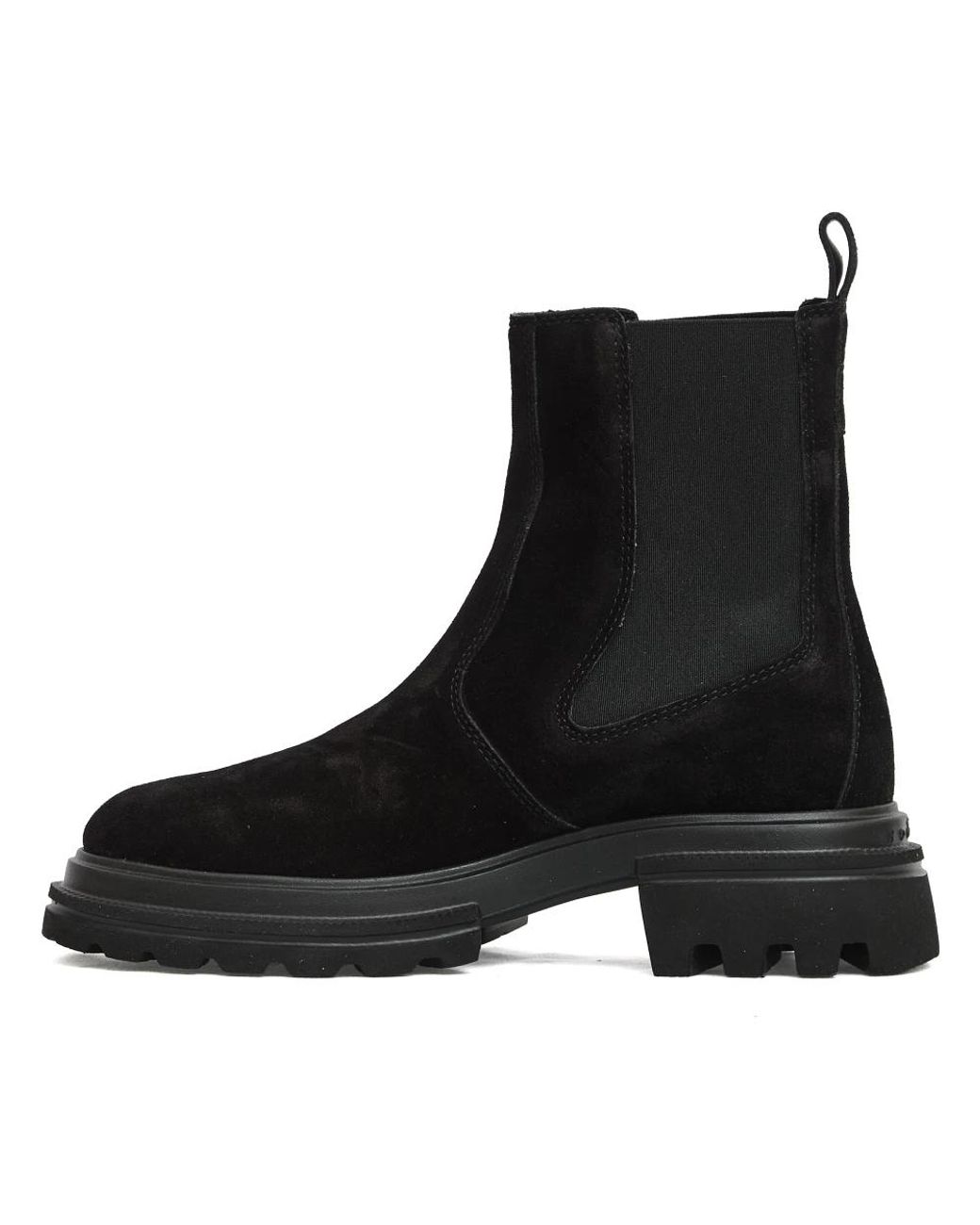 Hogan Black Suede Chelsea Boots