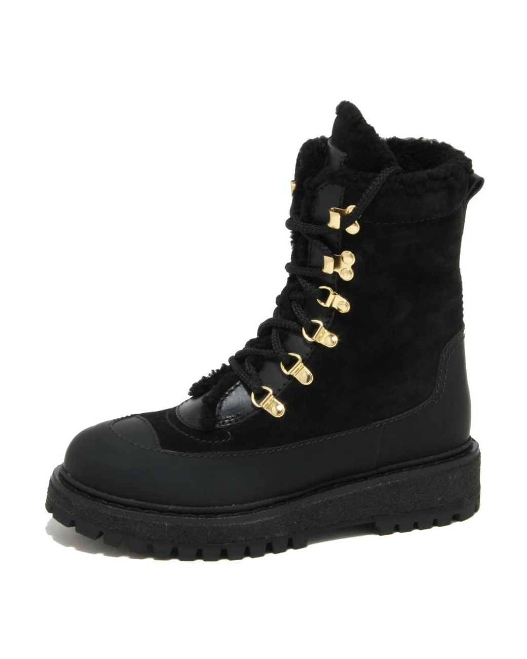 Car Shoe Black Lace-Up Boots