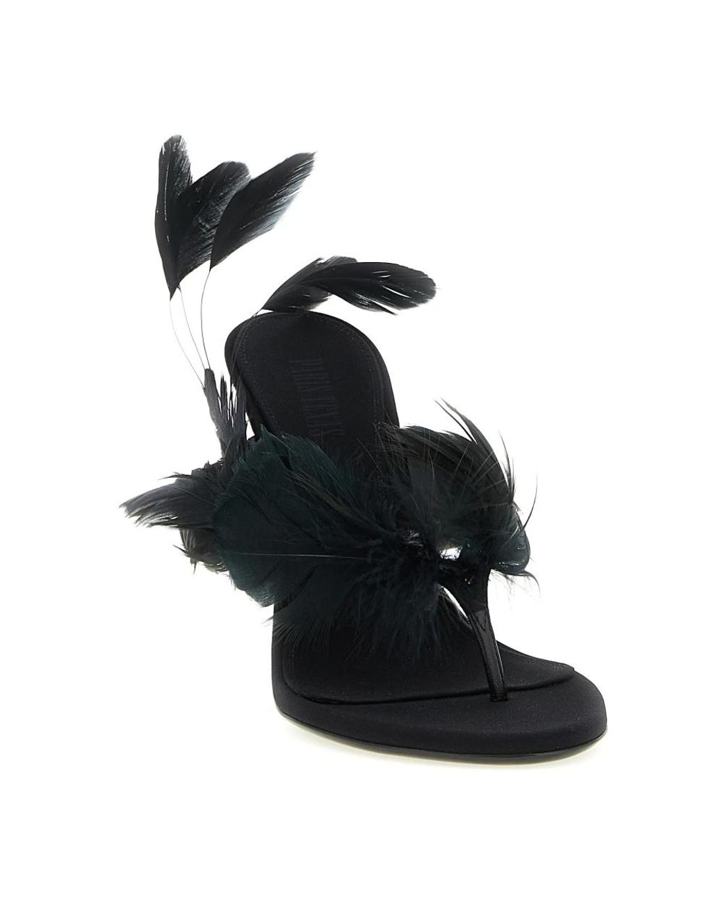 Paris Texas Black Heeled Mules