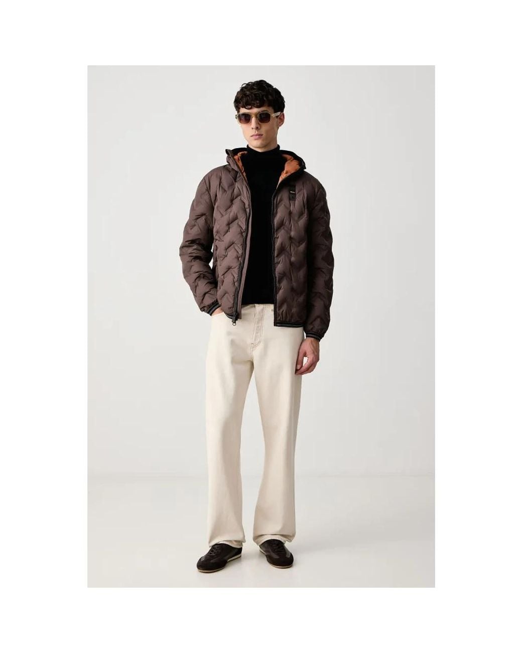 Down Jackets Blauer de hombre de color Brown
