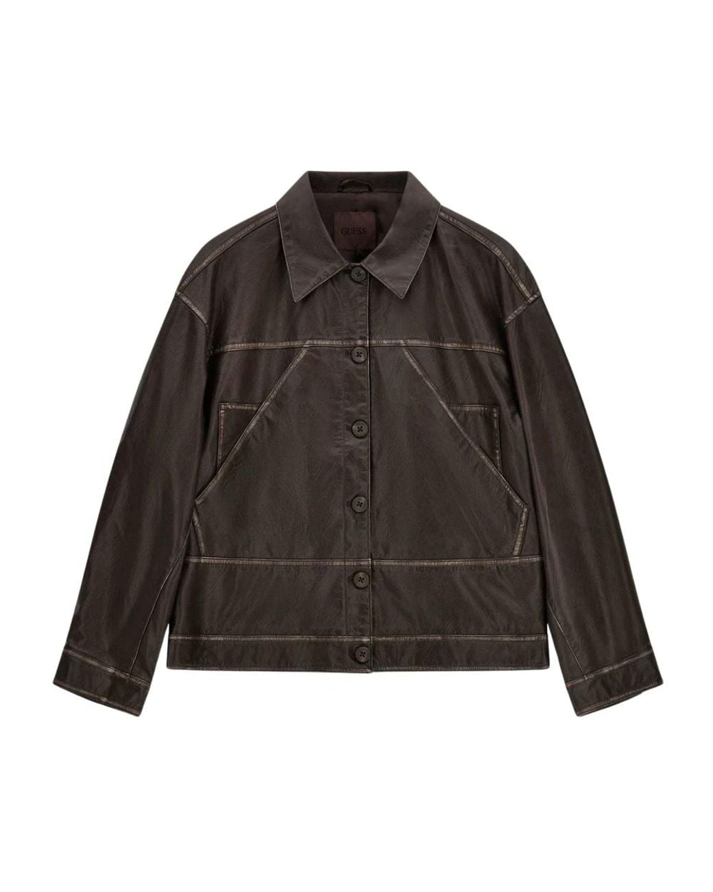 Guess Black Leather Jackets