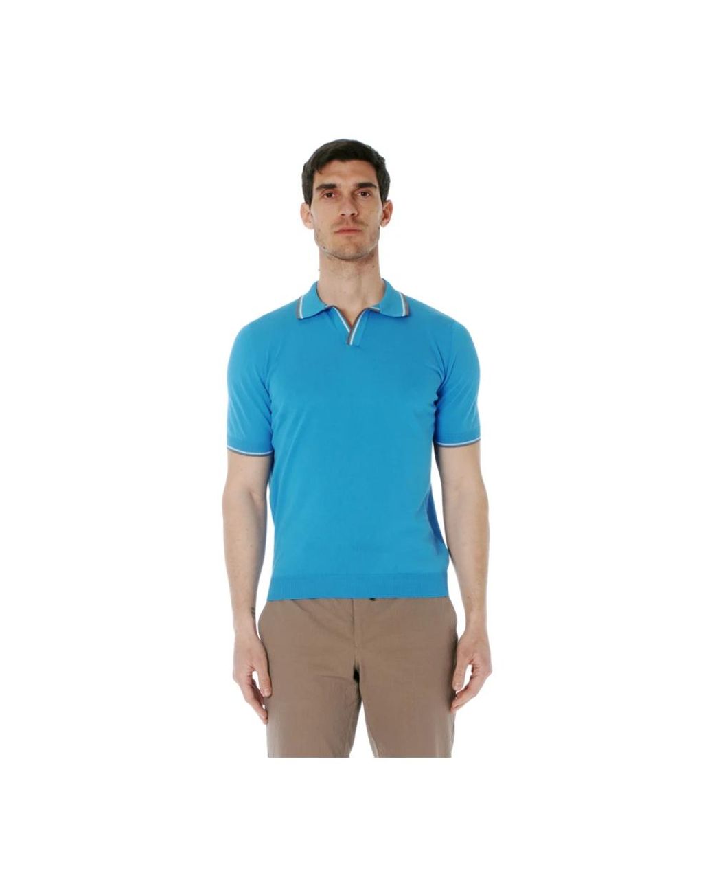 Gran Sasso Blue Polo Shirts for men