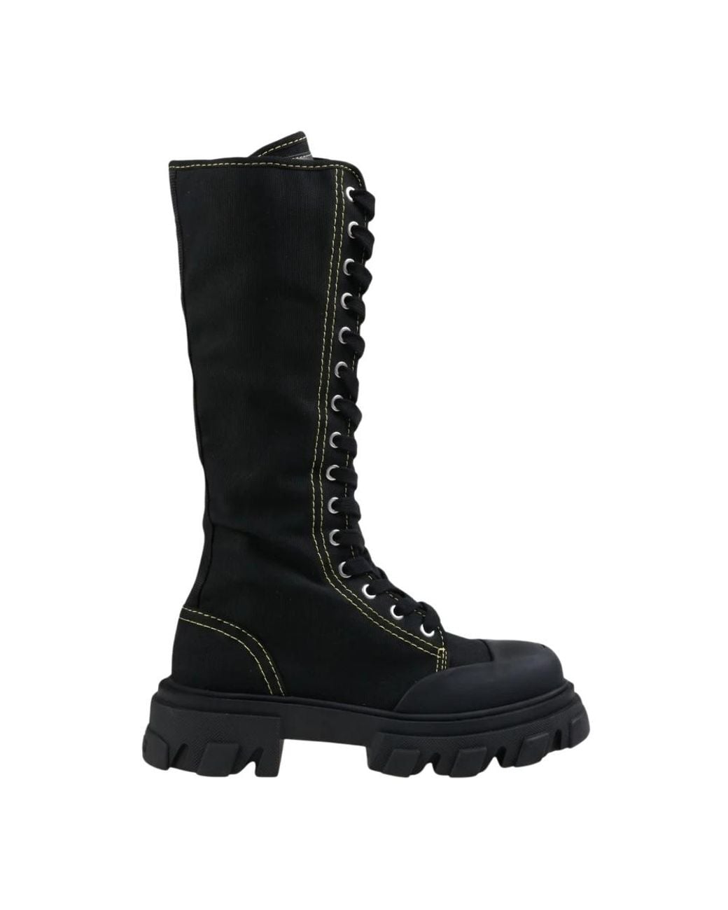 Ganni Black Lace-Up Boots