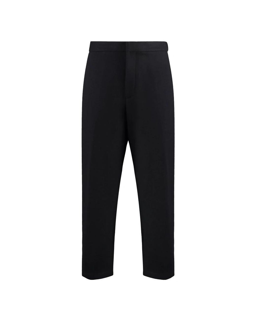 Jil Sander Broeken ,Zwart ,Wol Elastische Wollen Broek Met Achterkant in het Black voor heren