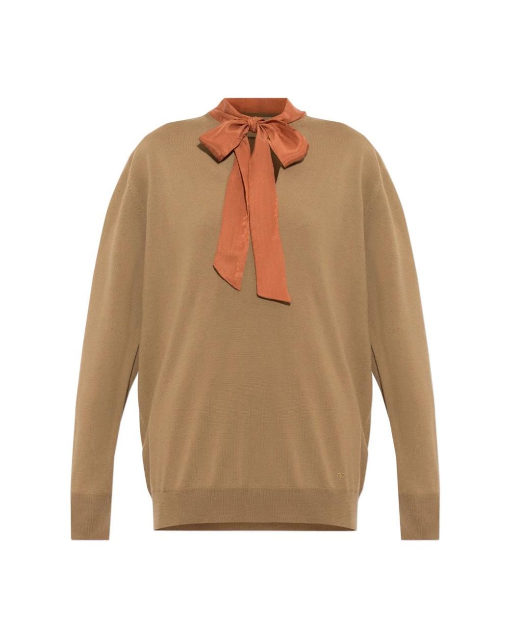 Valentino Garavani Brown V-Neck Knitwear