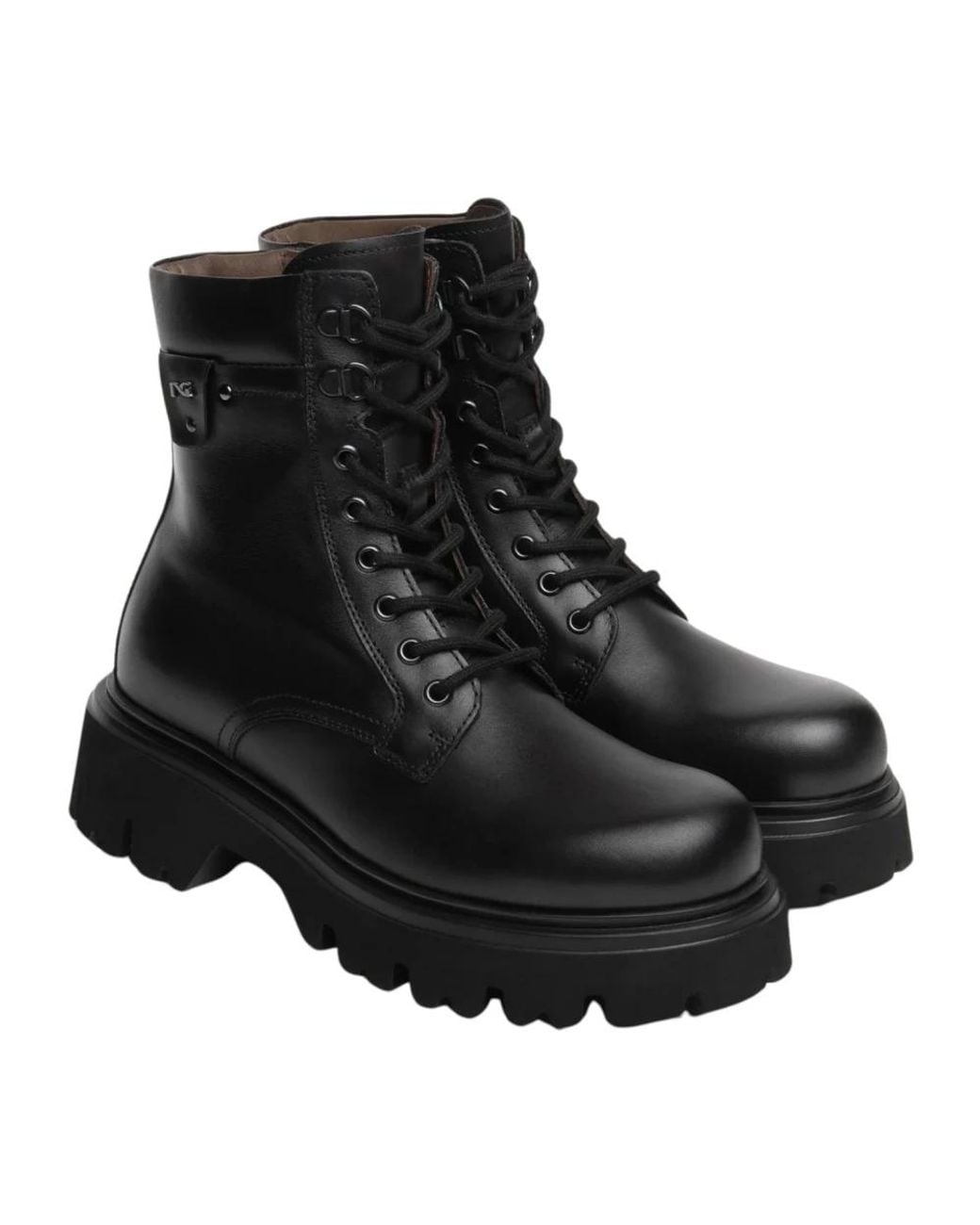 Nero Giardini Black Lace-Up Boots