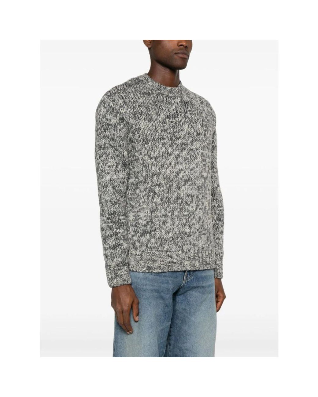 sunflower Gray Round-Neck Knitwear for men