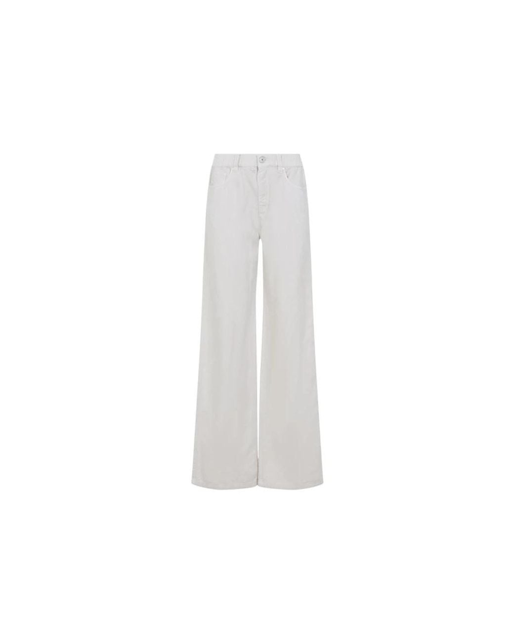 Brunello Cucinelli White Wide Jeans