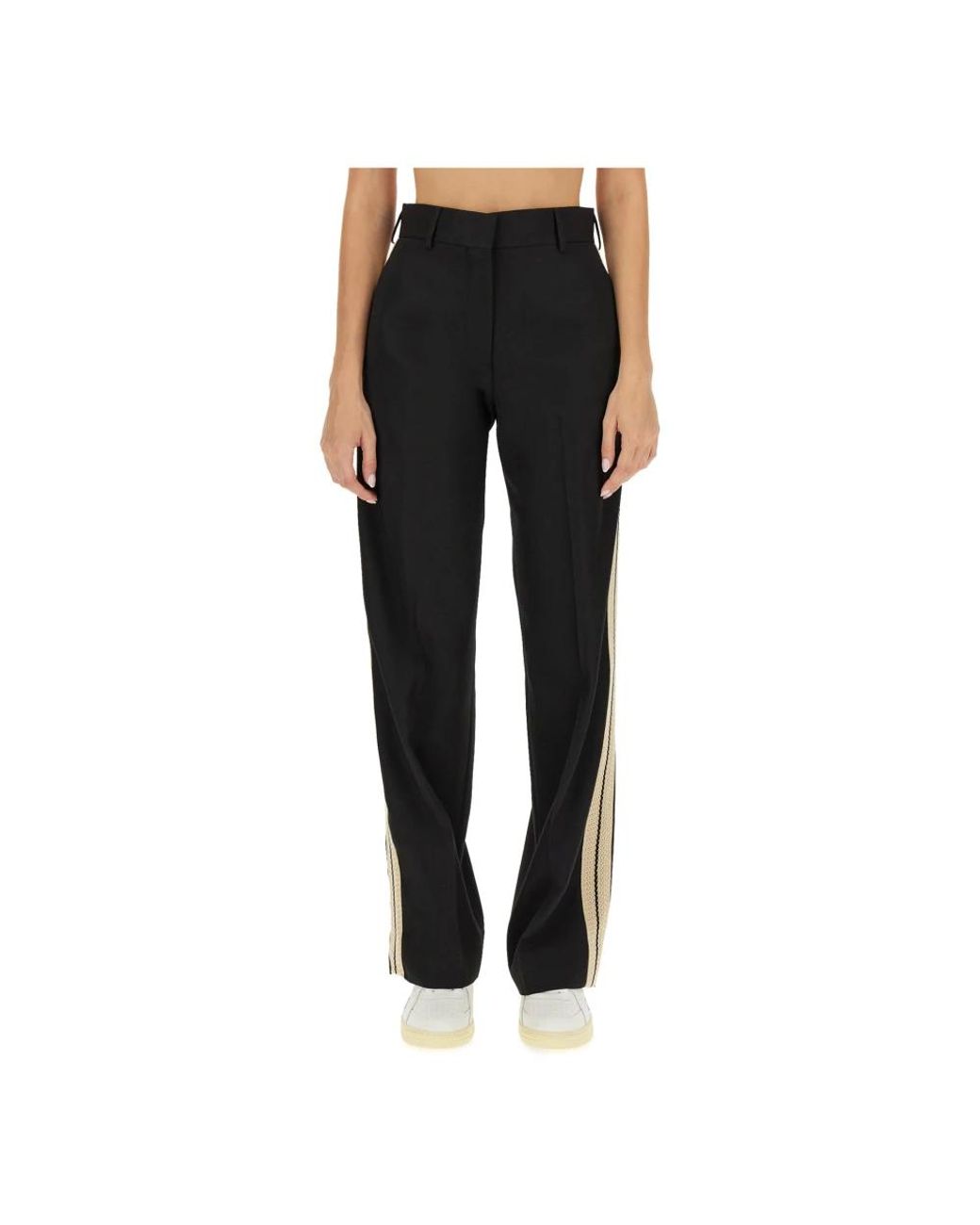 Palm Angels Black Straight Trousers