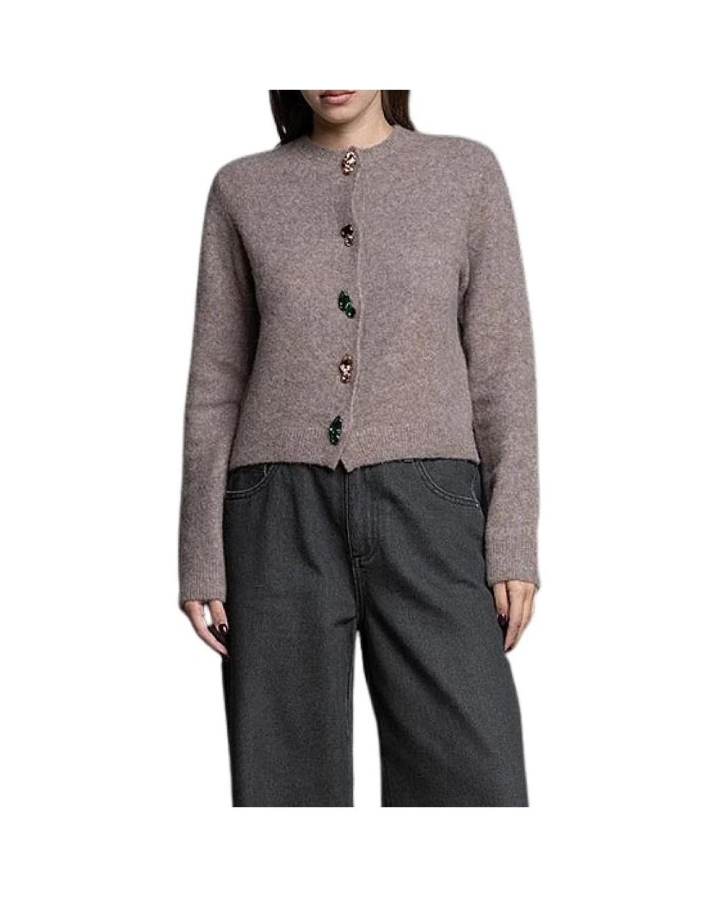 Kaos Crewneck Cardigan in het Gray