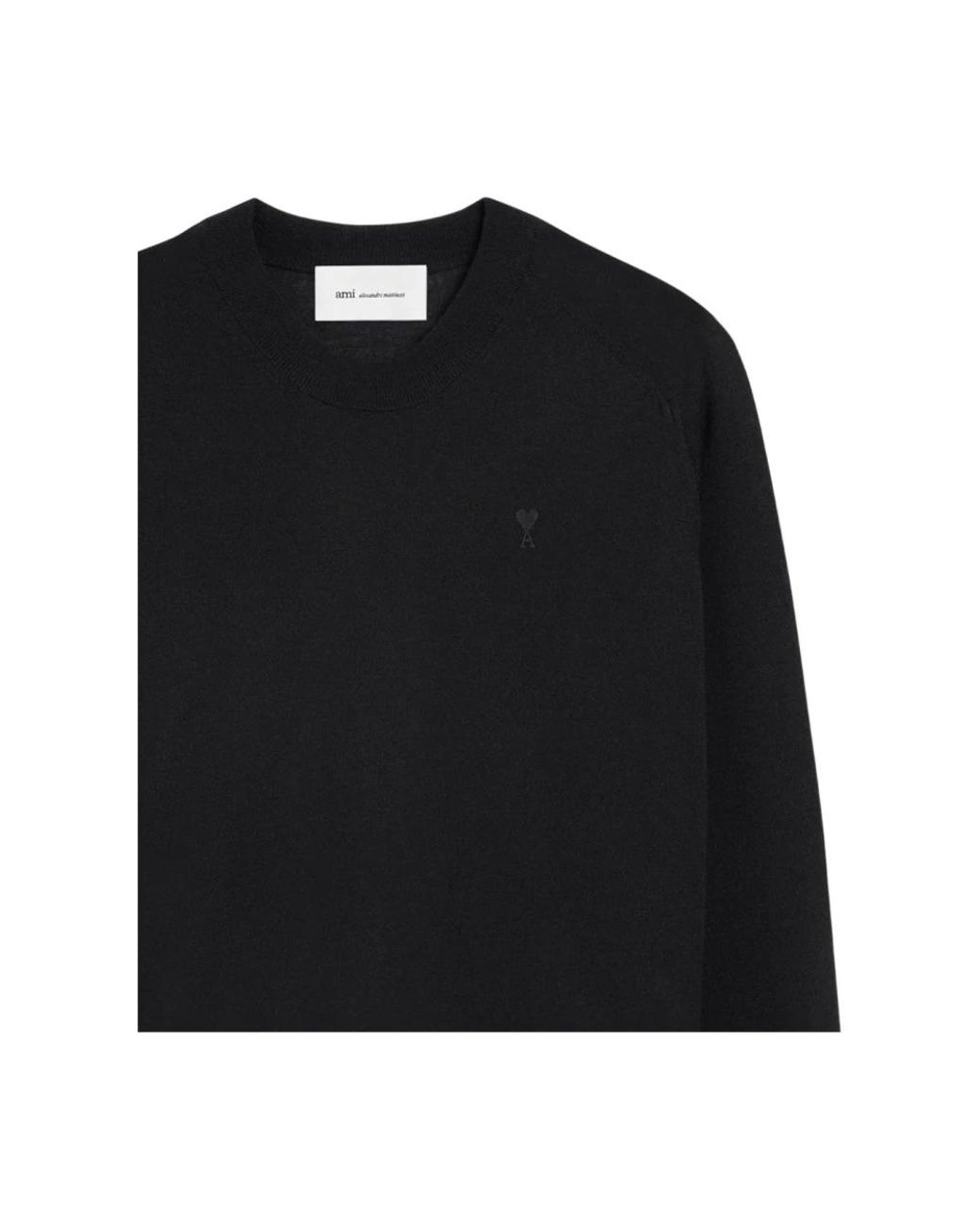 AMI Black Round-Neck Knitwear for men