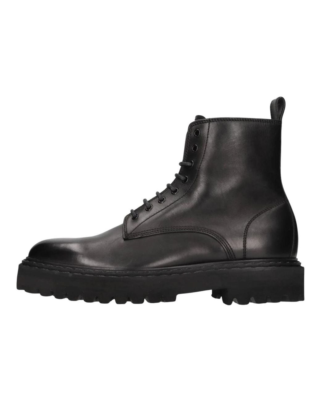 Officine Creative Black Lace-Up Boots for men