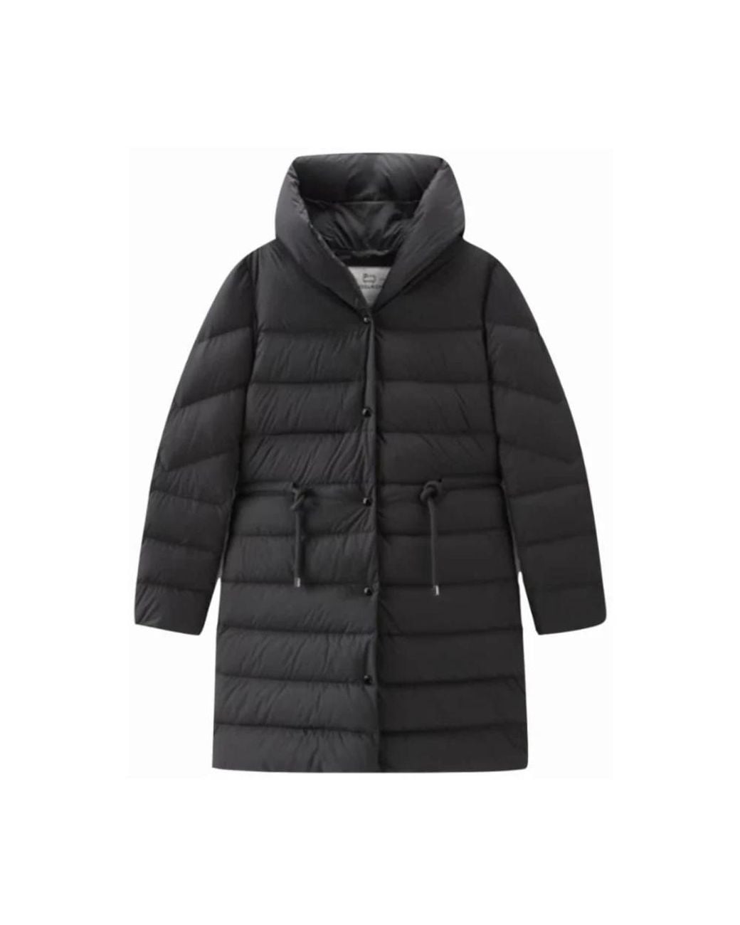 Woolrich Jassen ,Zwart ,Leer Ellis Lange Jas in het Black voor heren