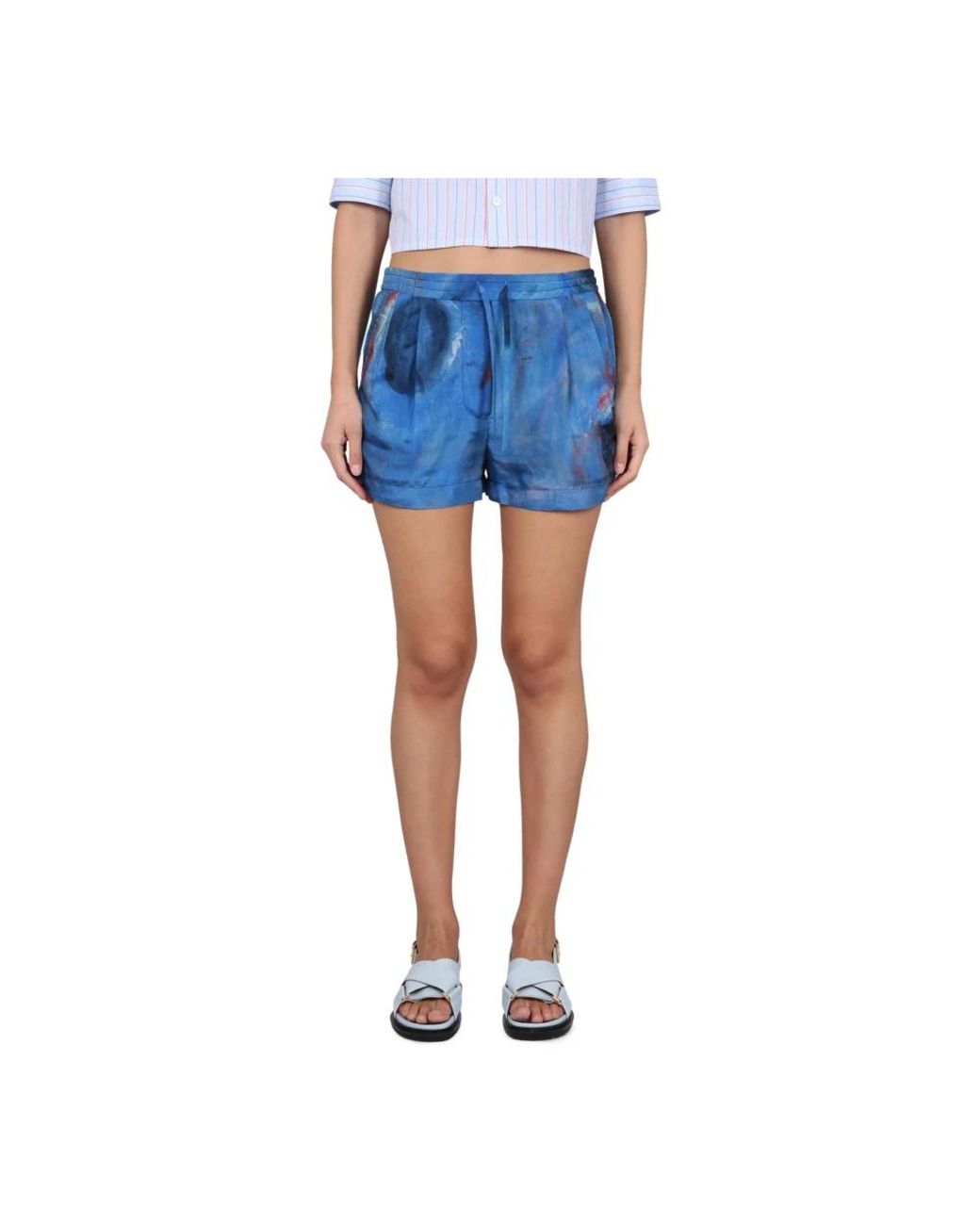 Marni Blue Short Shorts