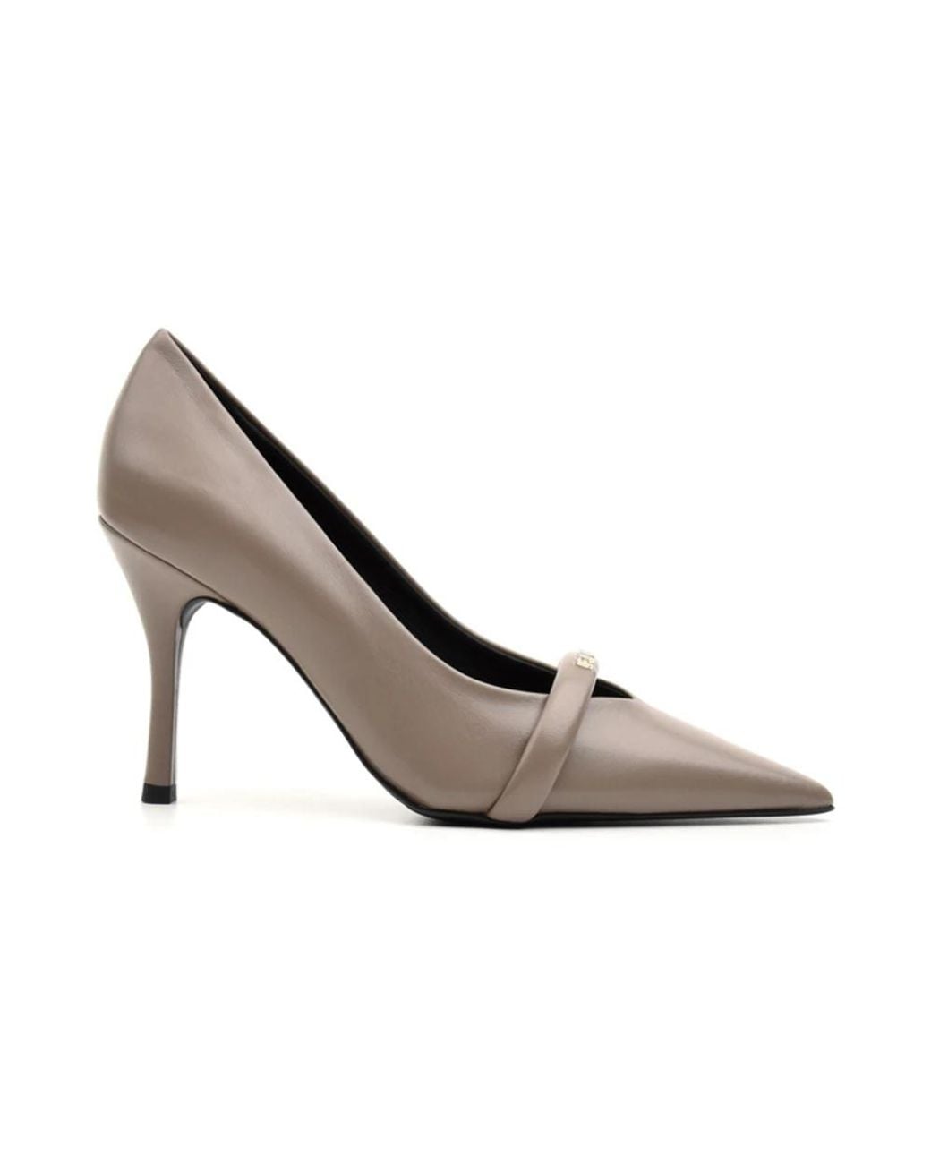 Furla Schoenen ,Grijs ,Leer Decollete Schoenen Met Hak in het Gray
