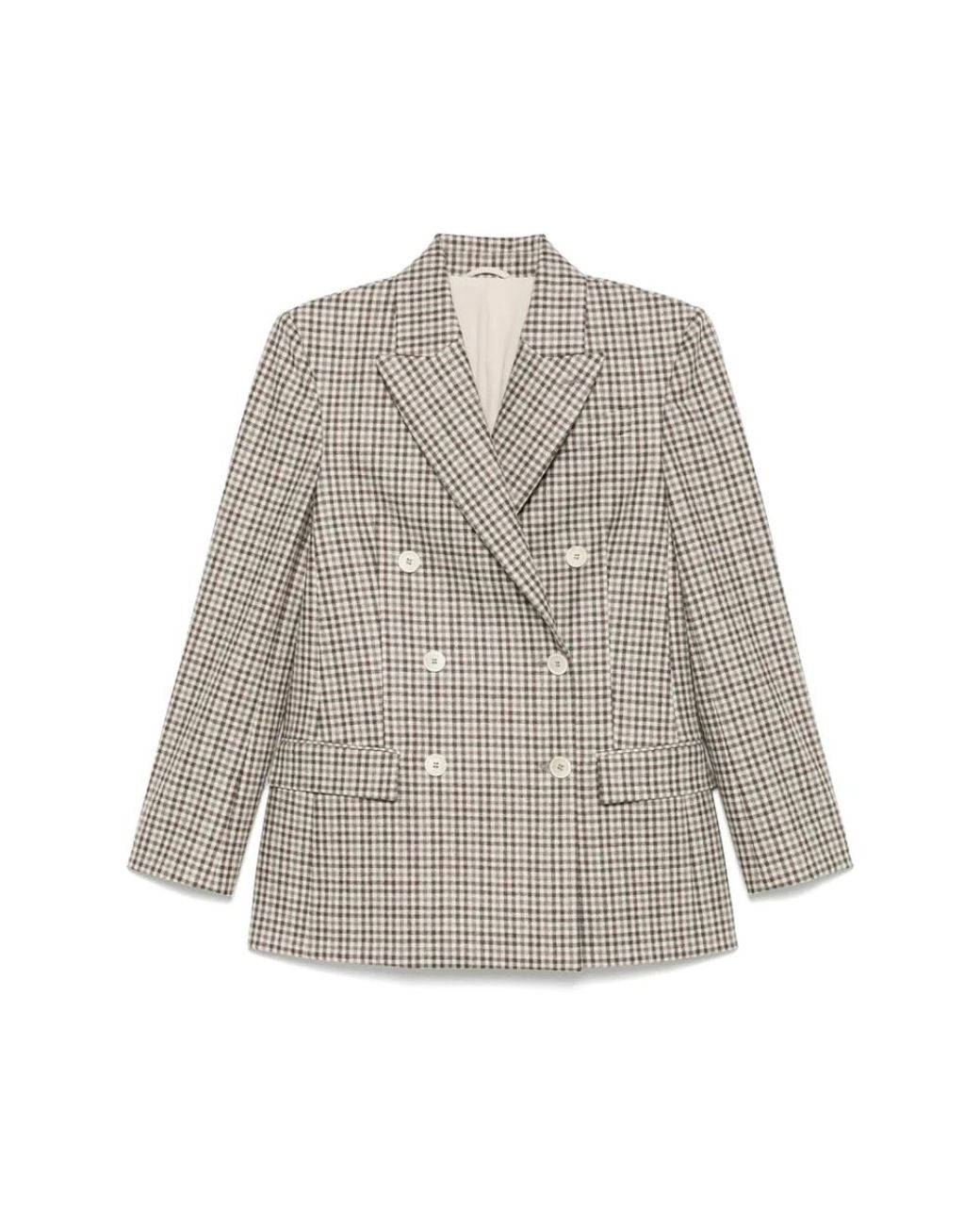 Brunello Cucinelli Jassen Double-Breasted Jas Met Zakken in het Gray