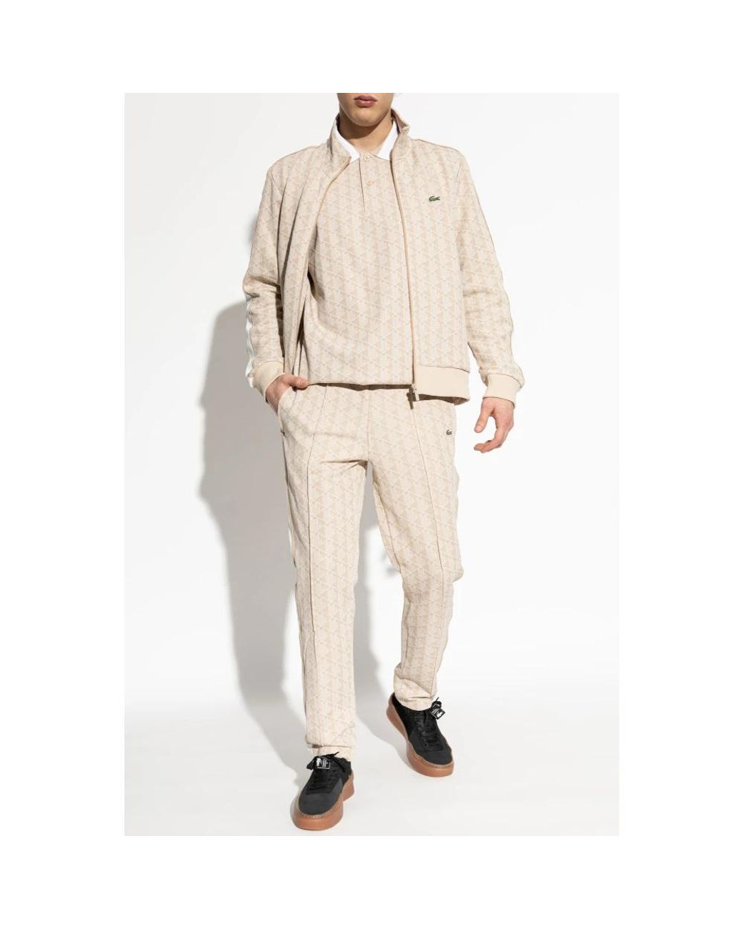 Lacoste Monogram Polo in het Natural voor heren