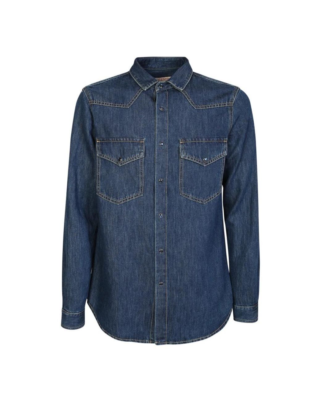 Valentino Blue Denim Shirts for men