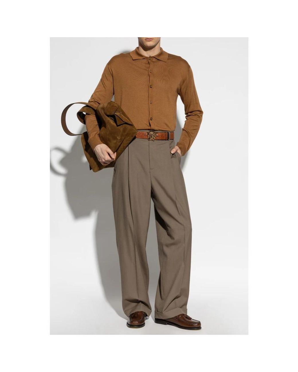 Cardigans Versace pour homme en coloris Brown
