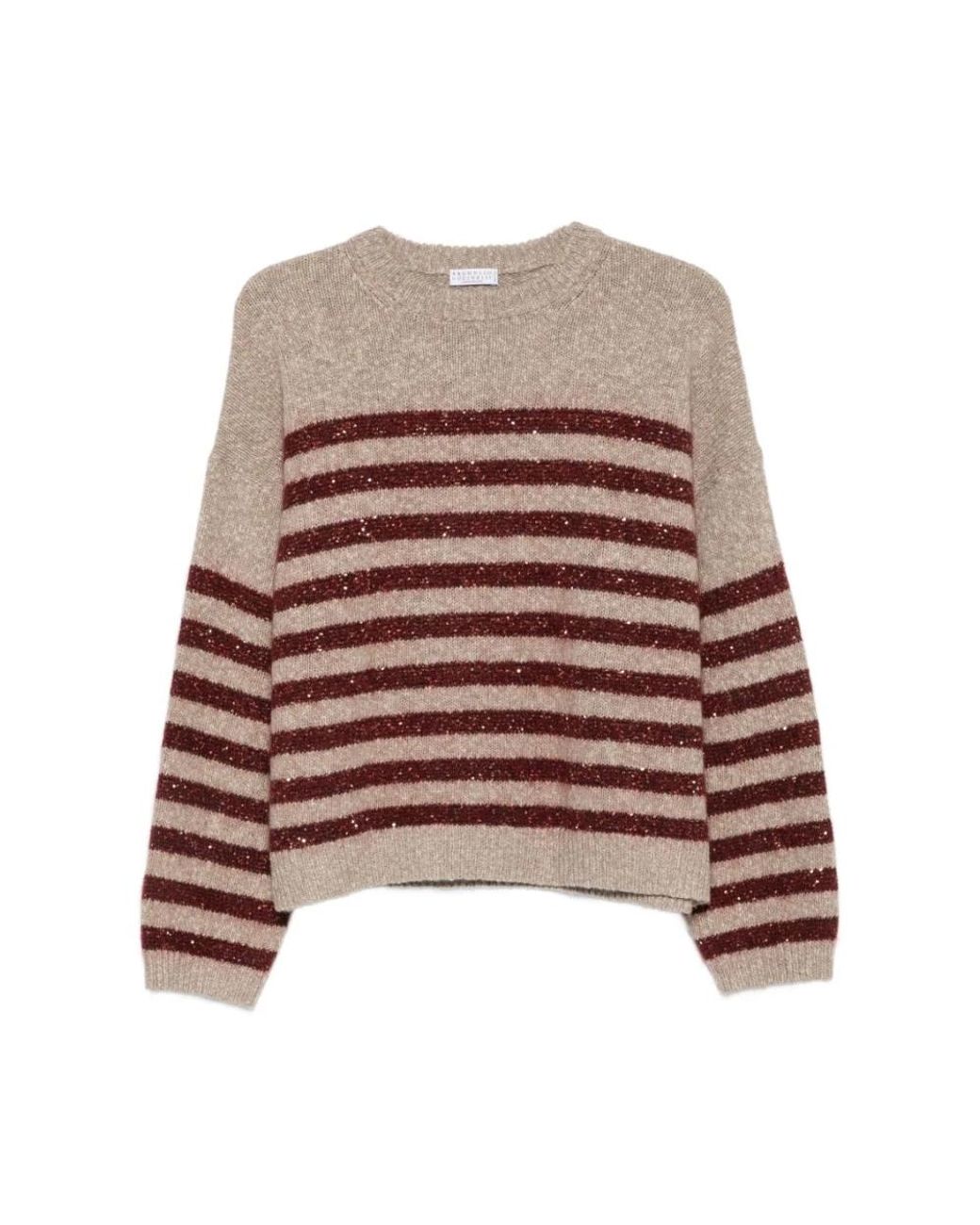 Brunello Cucinelli Brown Round-Neck Knitwear