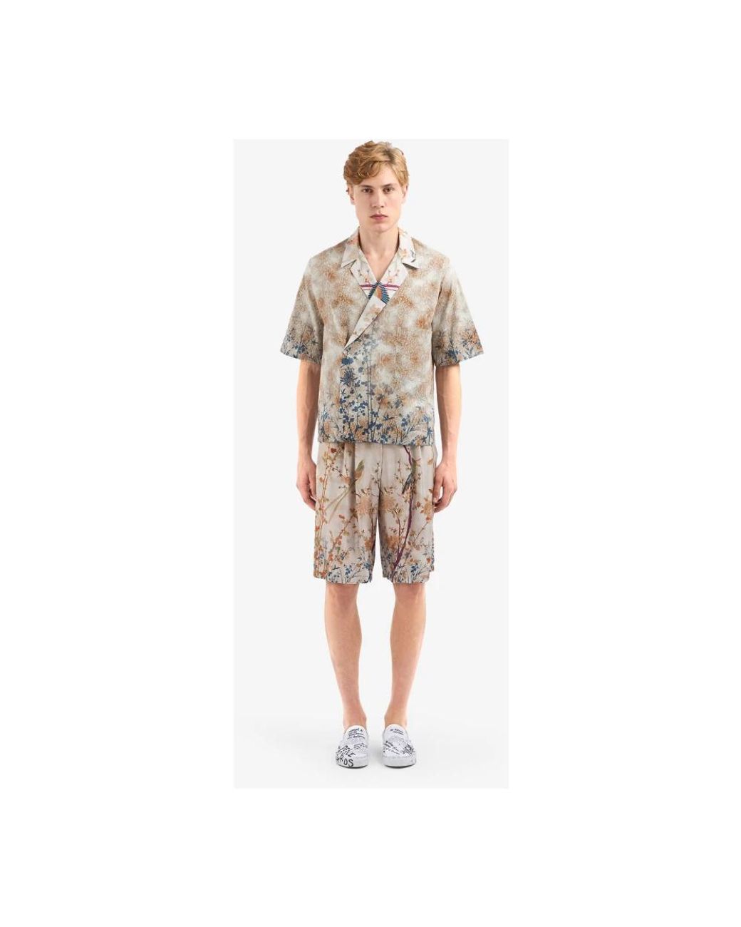 Pierre Louis Mascia Natural Short Sleeve Shirts for men