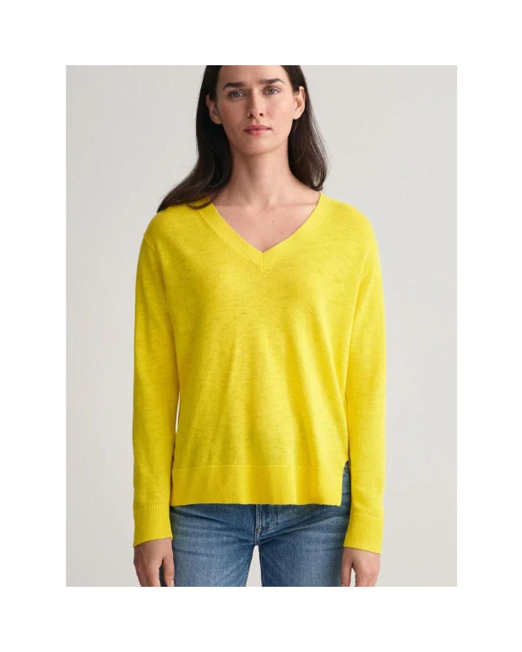 Gant Yellow V-Neck Knitwear
