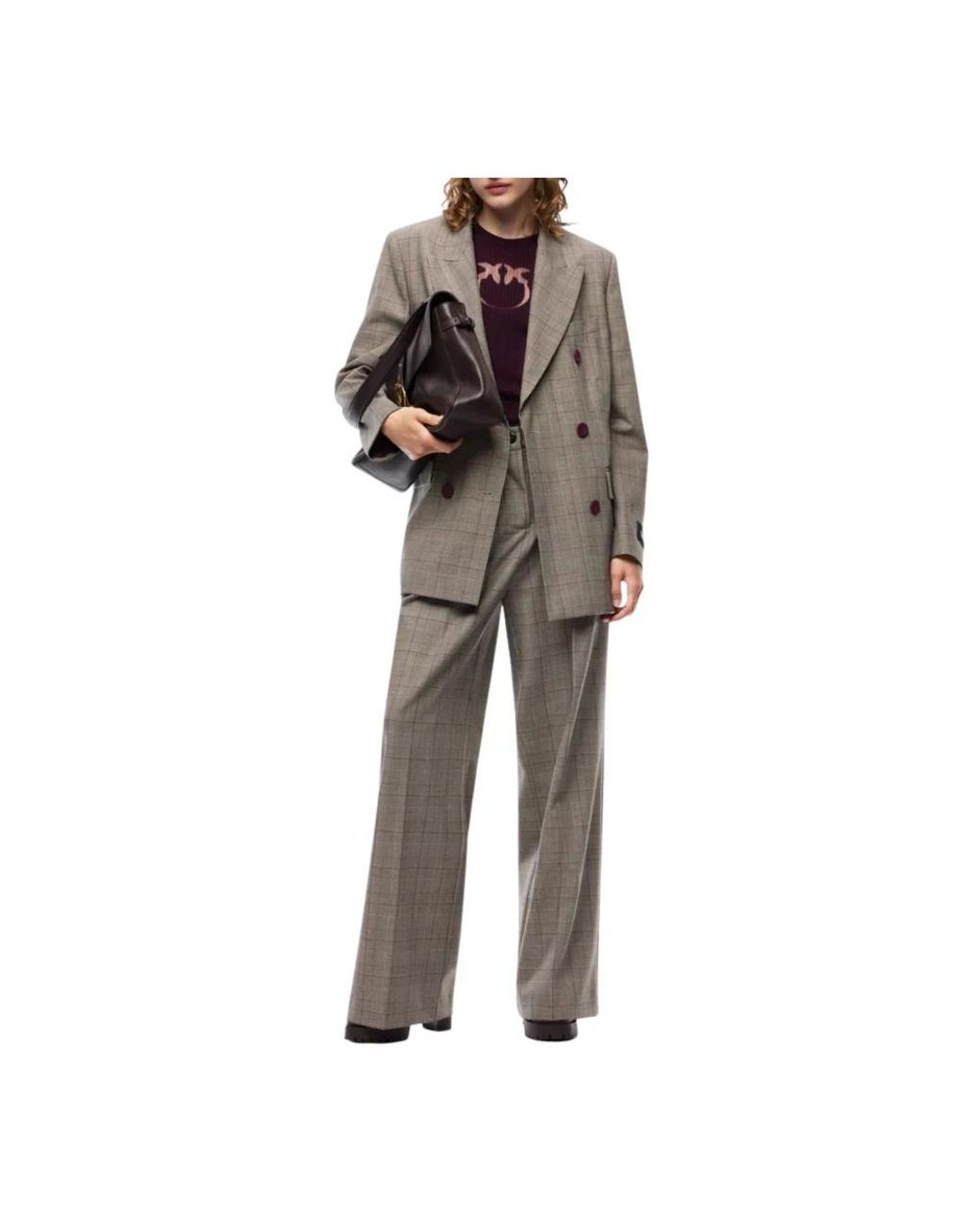 Pinko Gray Wide Trousers