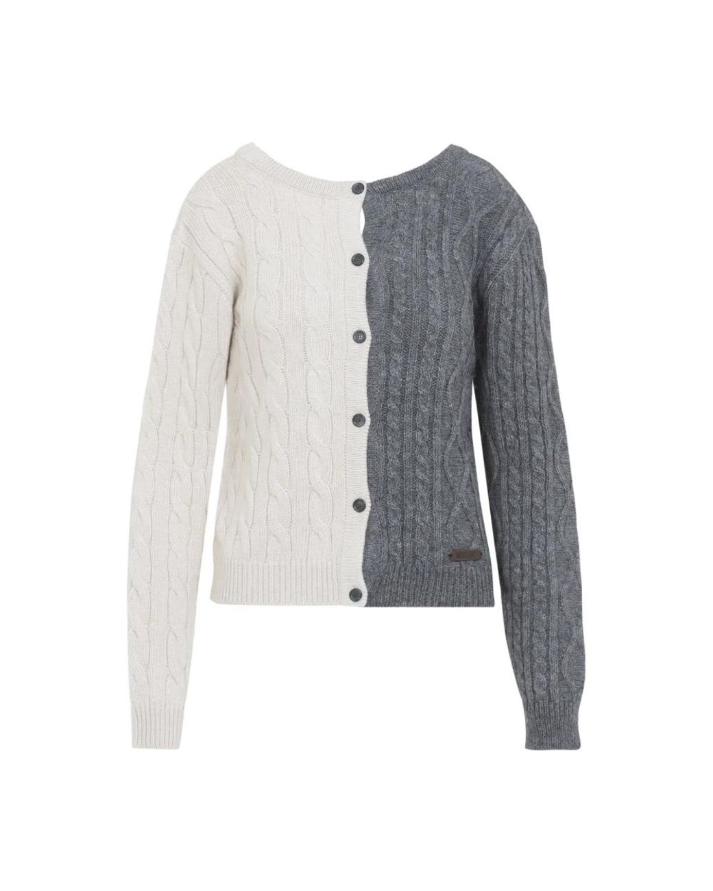 Moschino Truien & Vesten ,Veelkleurig ,Wol Bicolor Cardigan in het Blue