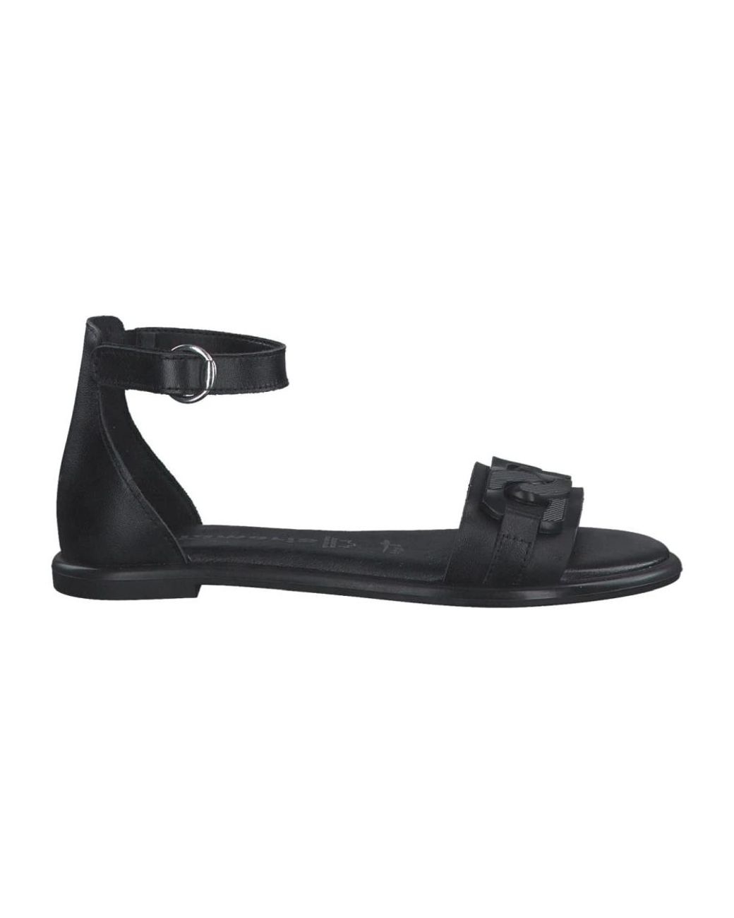 Tamaris Black Flat Sandals