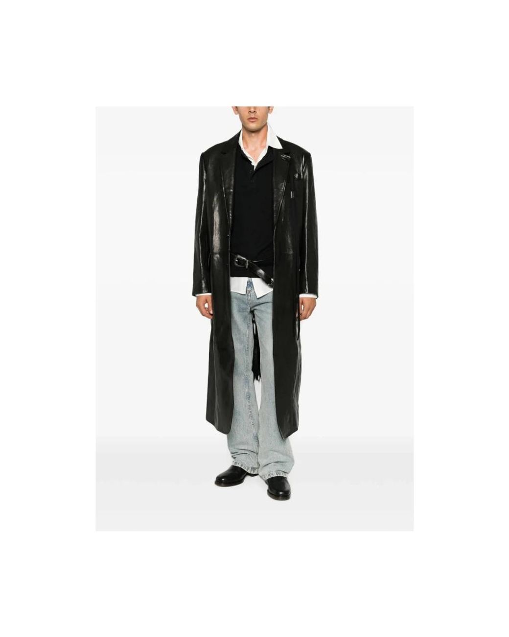 Ann Demeulemeester Black Single-Breasted Coats for men
