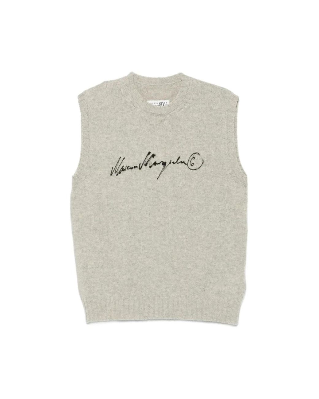 MM6 by Maison Margiela Gray Sleeveless Knitwear for men
