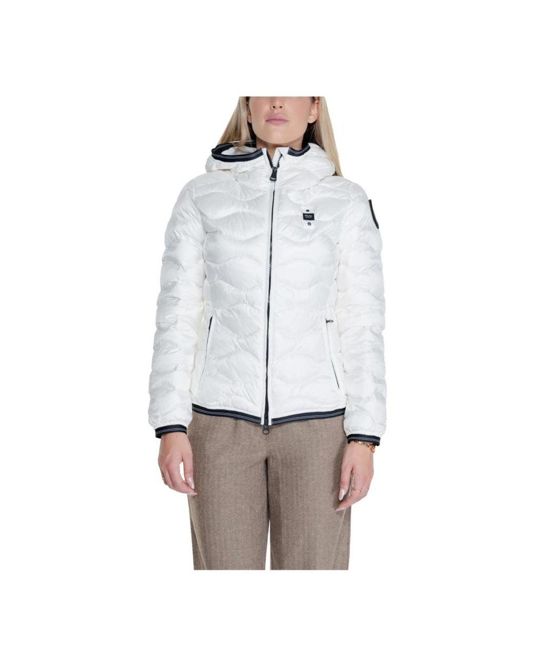 Blauer Hooded Padded Jacket in het White